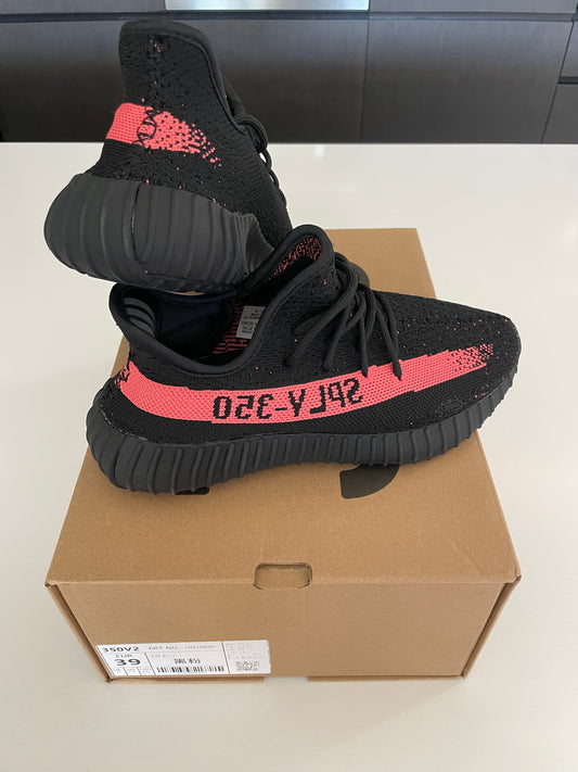 Yeezy black and red