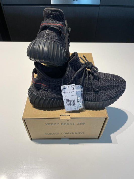 Yeezy all black red detail